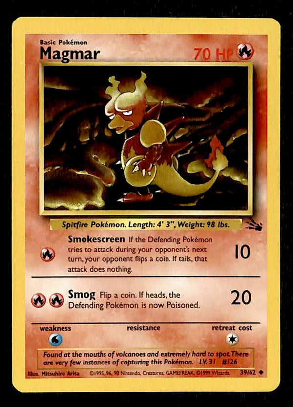 Magmar Fossil LP, 39/62 Pokemon Card