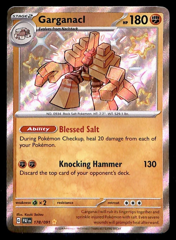 Shiny Garganacl Paldean Fates 178/091, NM Pokemon Card