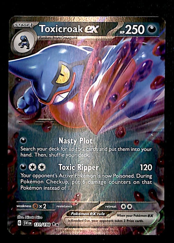 Toxicroak EX Ultra Rare Scarlet & Violet Bae 131/198, NM Pokemon Card