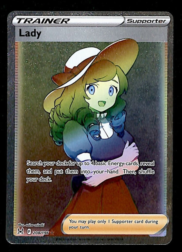 Lady Rainbow Secret Rare Lost Origin 208/196, NM Pokemon Card
