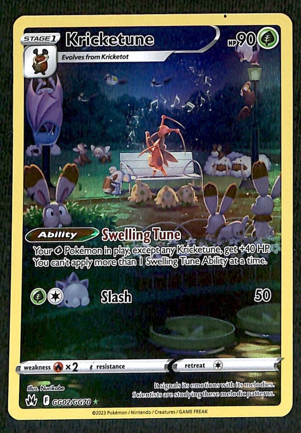Kricketune Galarian Gallery Crown Zenith GG02/GG70, NM Pokemon Card