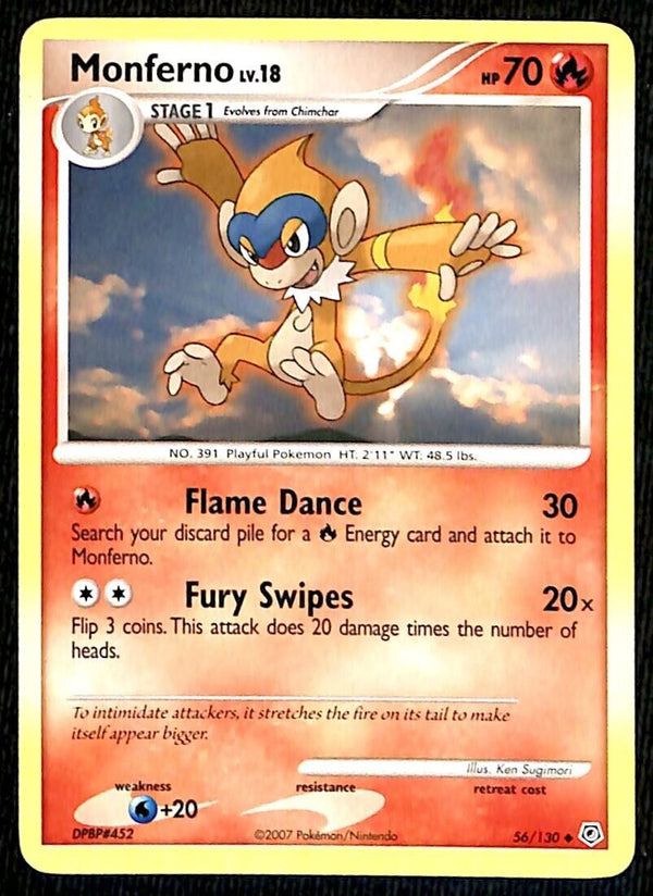 Monferno Diamond & Pearl NM, 56/130 Pokemon Card