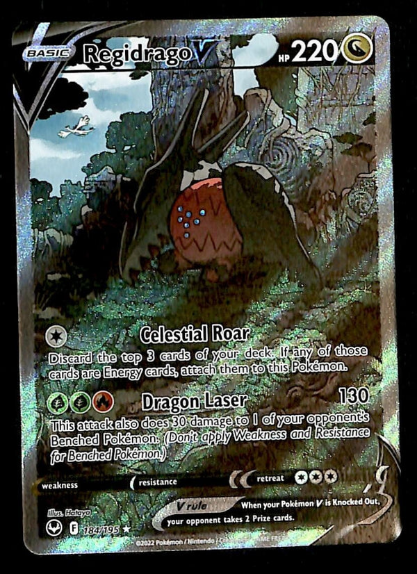 Regidrago V Full Art Silver Tempest 184/195, NM Pokemon Card