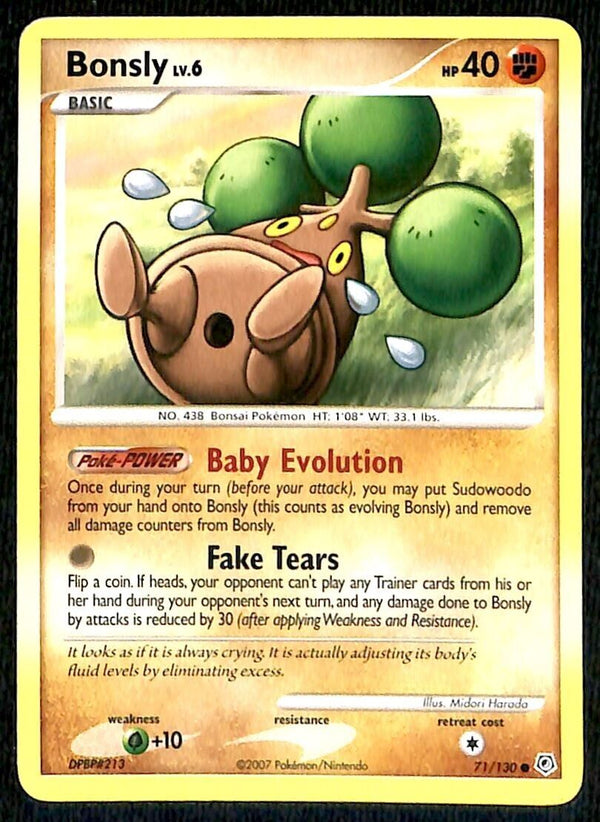 Bonsly Diamond & Pearl NM, 71/130 Pokemon Card