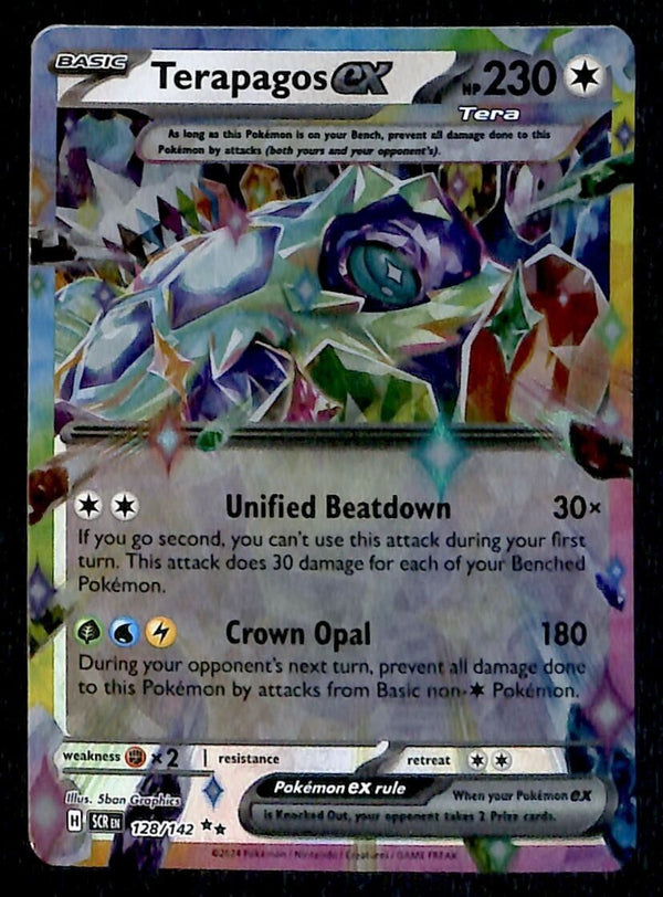Terapagos EX Ultra Rare Stellar Crown 128/142, NM Pokemon Card
