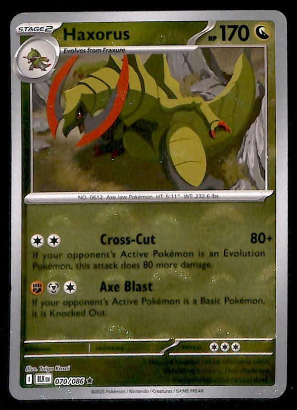 Haxorus Pokeball Black Bolt 070/086, NM Pokemon Card