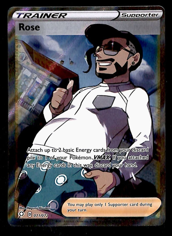 Rose Full Art Ultra Rare Trainer Shining Fates 071/072, NM Pokemon Car