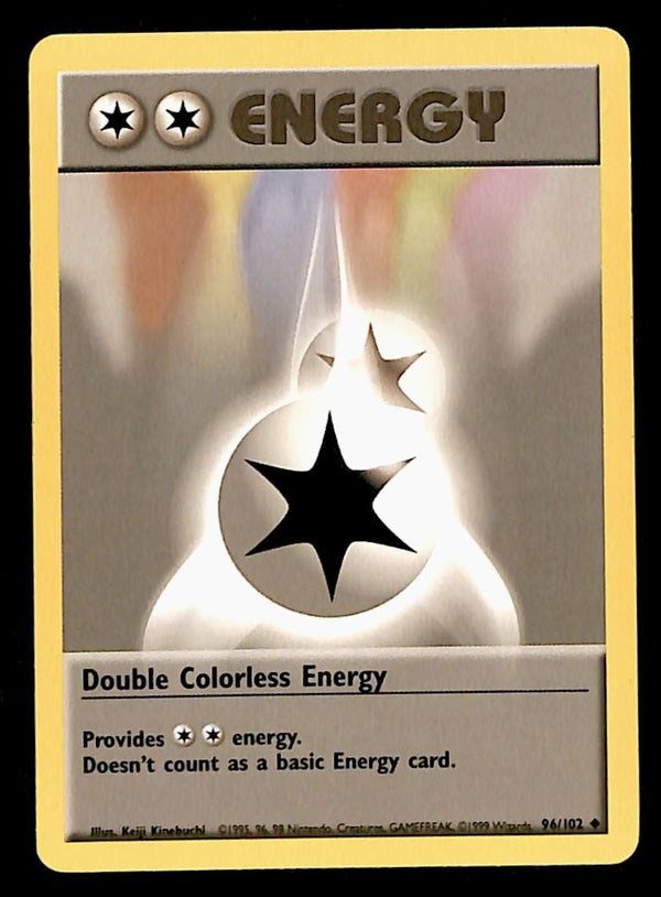 Double Colorless Energy Base Set 1999 Unlimited Print NM, 96/102 Pokemon Card.