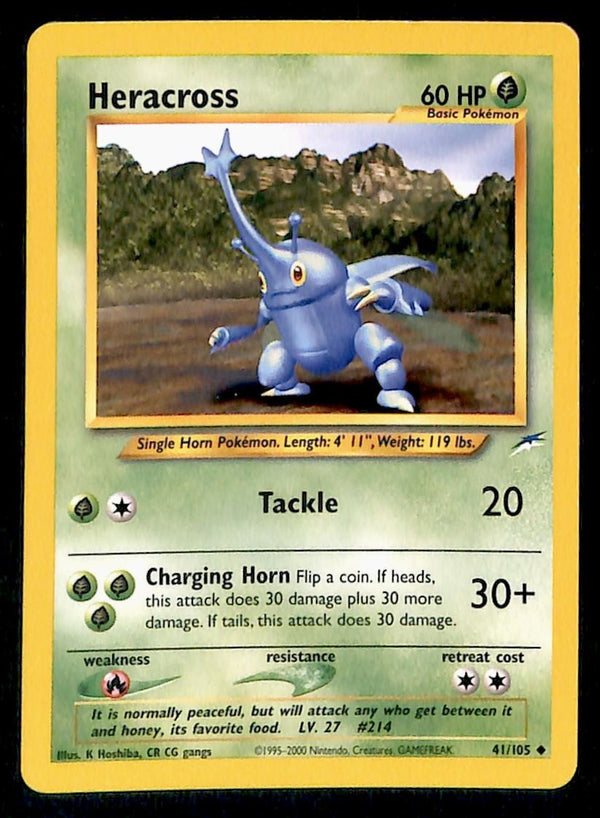 Heracross Neo Destiny Unlimited 41/105, LP Pokemon Card