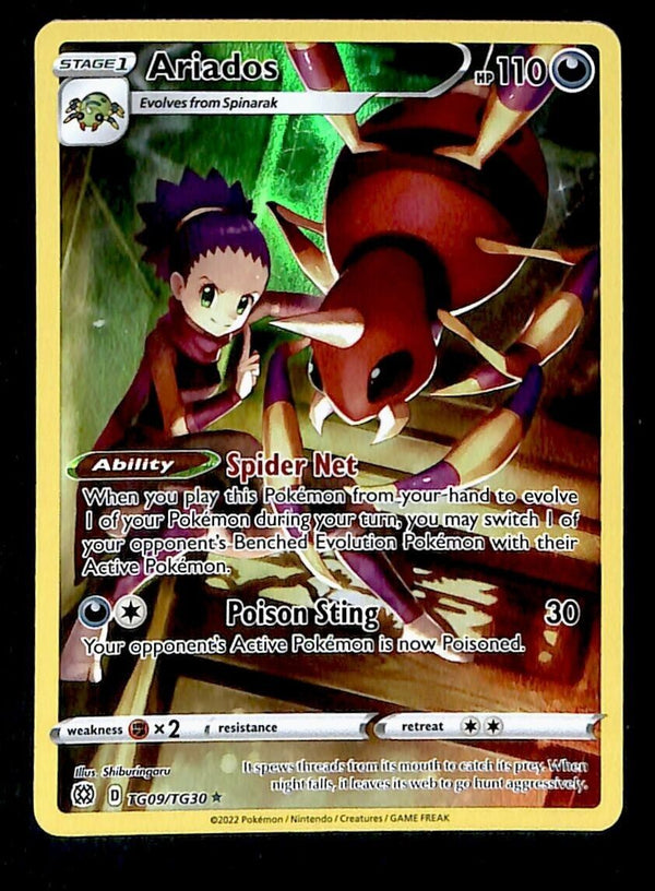 Ariados Trainer Gallery Brilliant Stars TG09/TG30, NM Pokemon Card