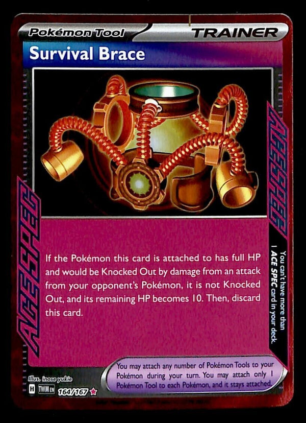 Survival Brace Ace Spec Twilight Masquerade 164/167, NM Pokemon Card