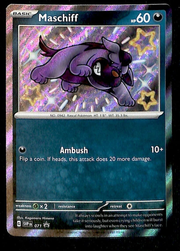 Shiny Maschiff Black Star Promo SVP 071, NM Pokemon Card