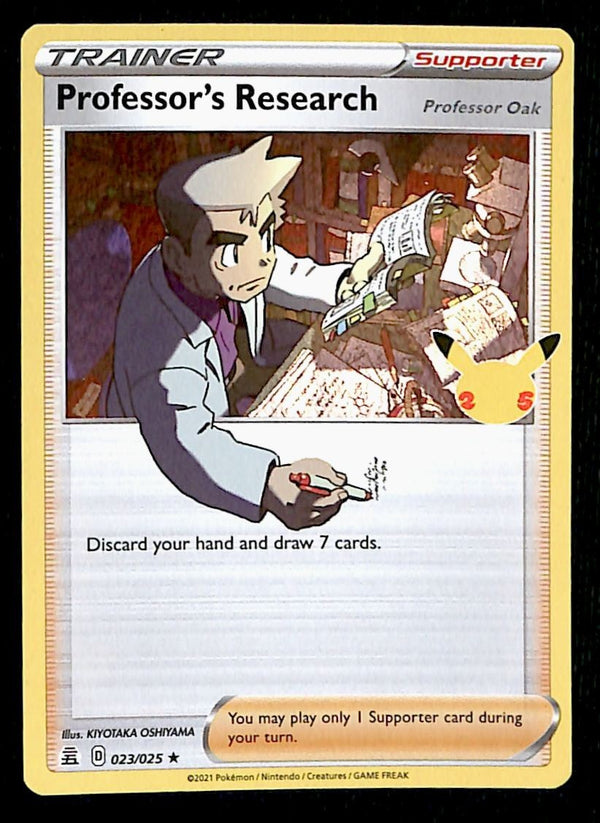 Professor's Research Holo 25th Anniversary Celebrations 023/025, NM Pokemon Card