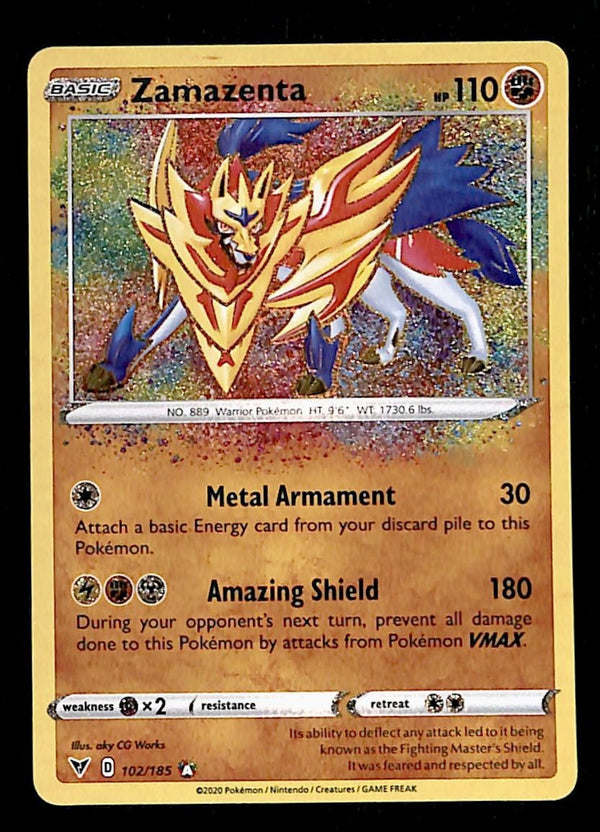 Zamazenta Amazing Rare Vivid Voltage 102/185, NM Pokemon Card