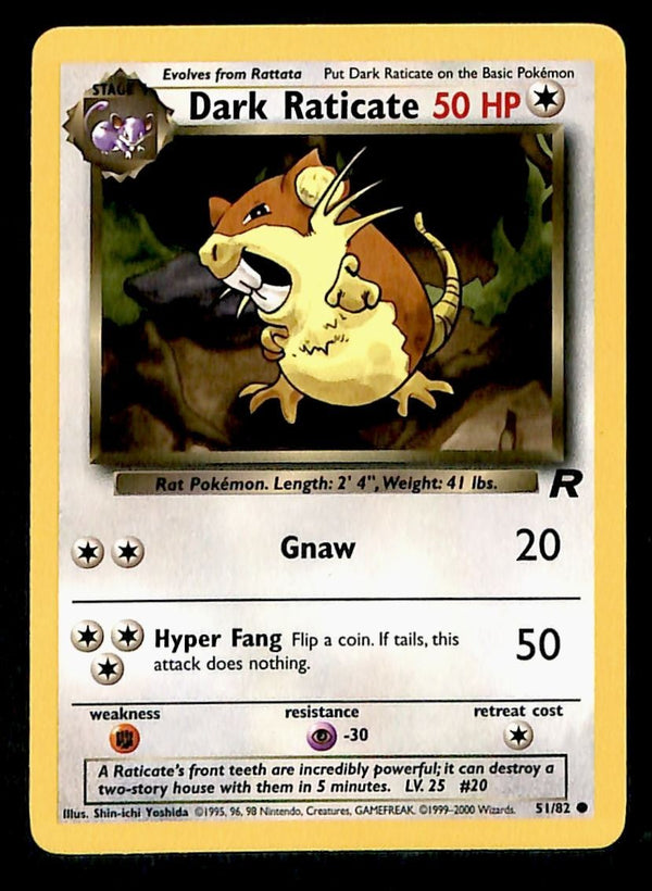 Dark Raticate Team Rocket 51/82, NM Pokemon Card