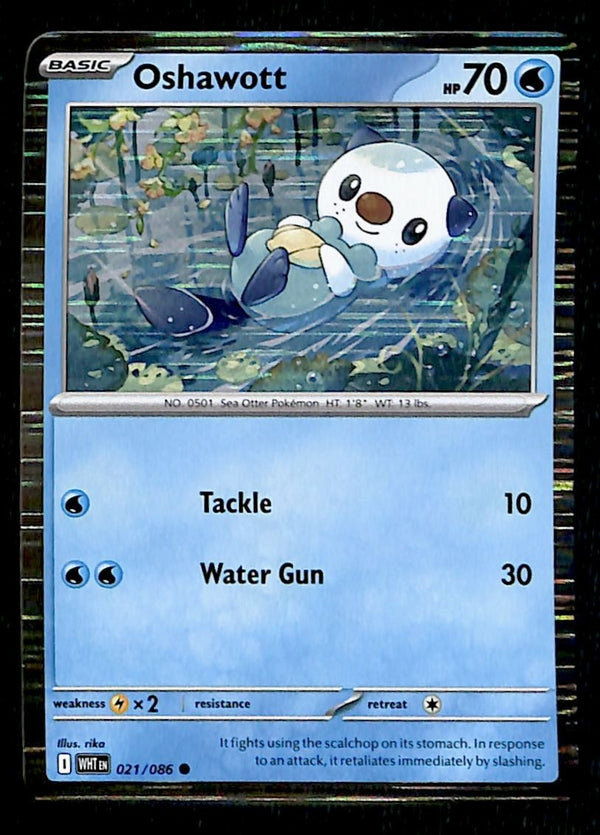 Oshawott Holo White Flare 021/086, NM Pokemon Card