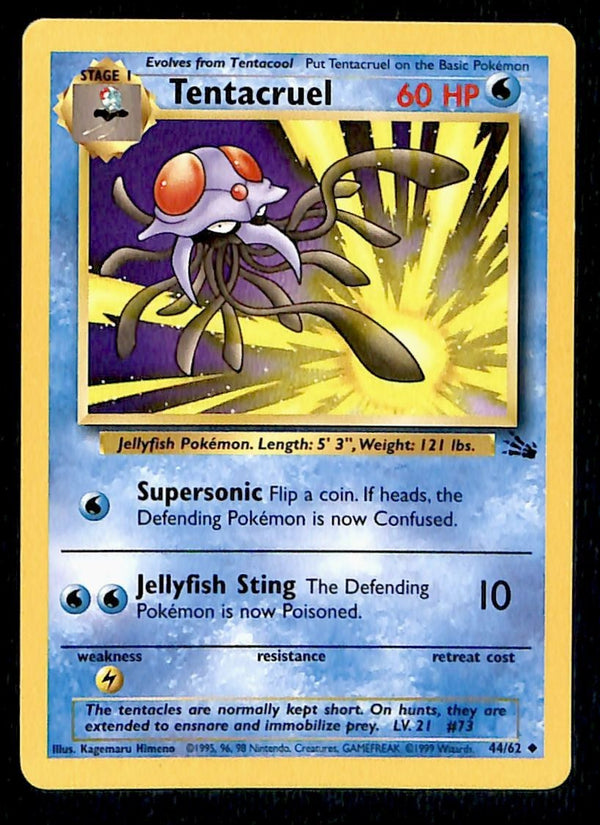 Tentacruel Fossil NM, 44/62 Pokemon Card