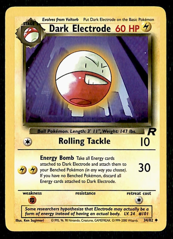 Dark Electrode Team Rocket 34/82, NM Pokemon Card
