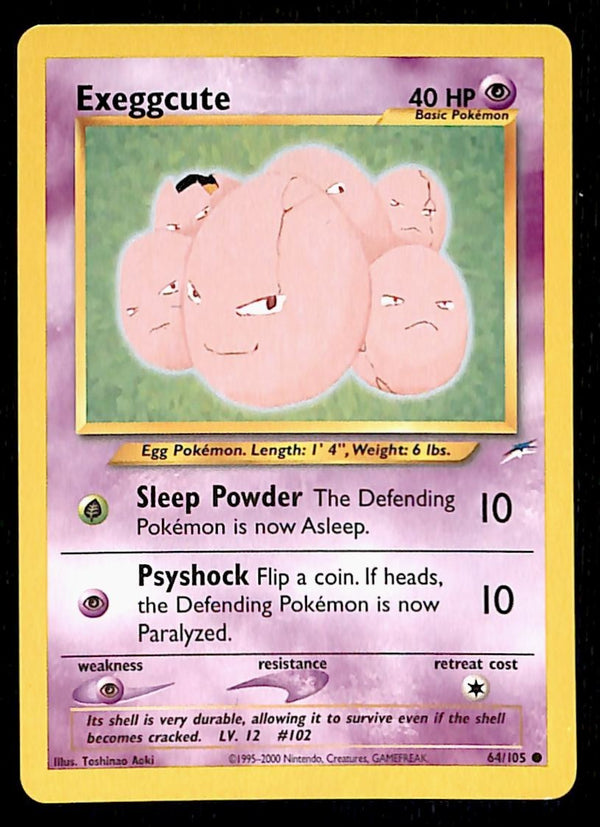 Exeggcute Neo Destiny Unlimited 64/105, LP Pokemon Card
