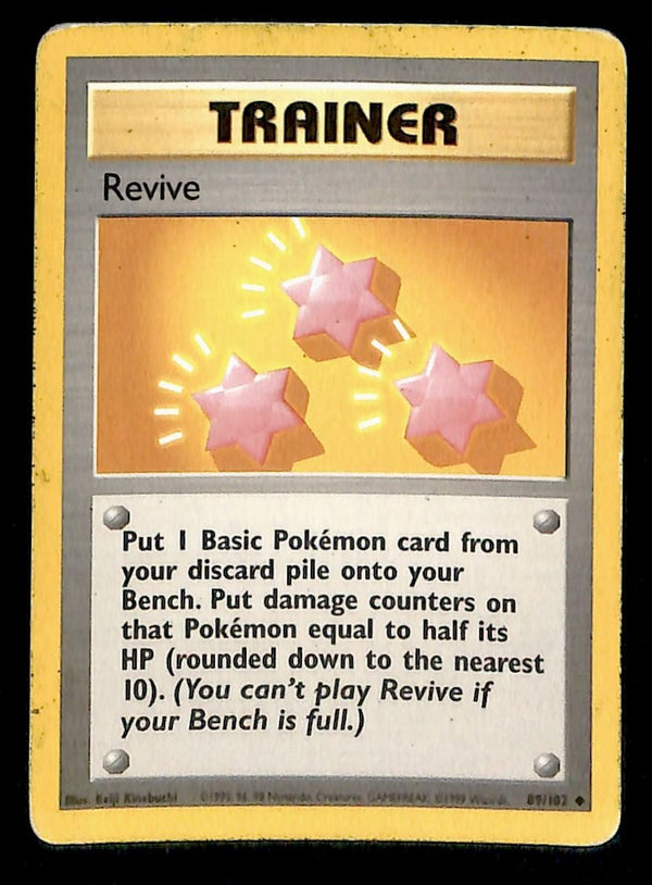 Revive Base Set 1999 Unlimited VG, 89/102 Pokemon Card.