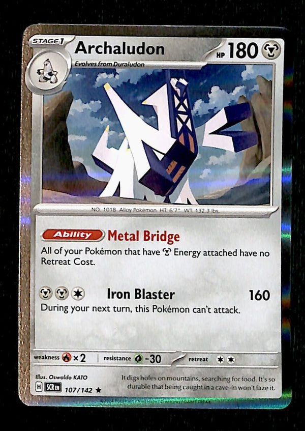 Archaludon Holo Stellar Crown 107/142, NM Pokemon Card