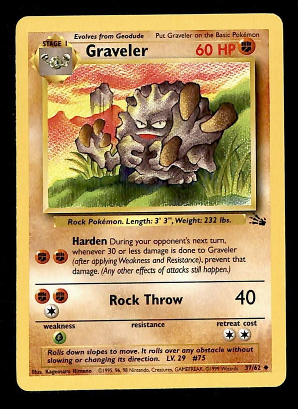 Graveler Fossil NM, 37/62 Pokemon Card