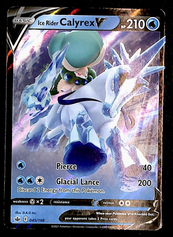 Ice Rider Calyrex V Ultra Rare V Chilling Reign 045/198, NM Pokemon Ca
